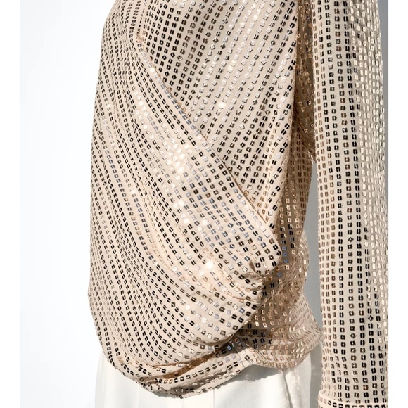 NWT Zara Sequin Wrap Blouse Sz.L - Picture 8 of 10